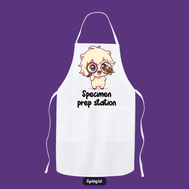 Funny Chef Apron: Monocle Character Magnifying Insect - Humorous Kitchen Gift