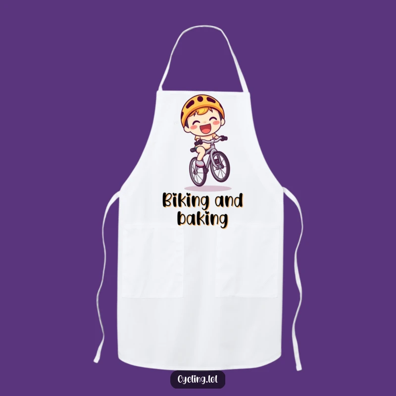 Funny Kawaii Wheelie Apron: Cook with Cyclist Flair - Kitchen Funny Gift