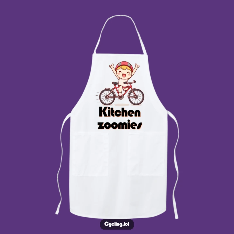 Funny Kawaii Cyclist Apron - Cook with Cute & Speedy Flair