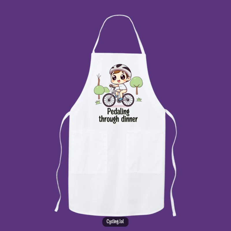 Funny Uphill Cycling Apron - Joyful Character Chef Wear, Practical Funny Gift