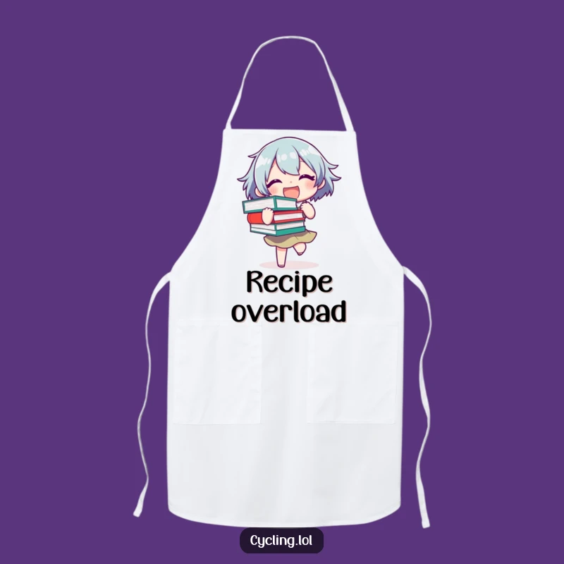 Funny Book Lover Apron: Reader Balancing Books Chef Apron, Funny Gift