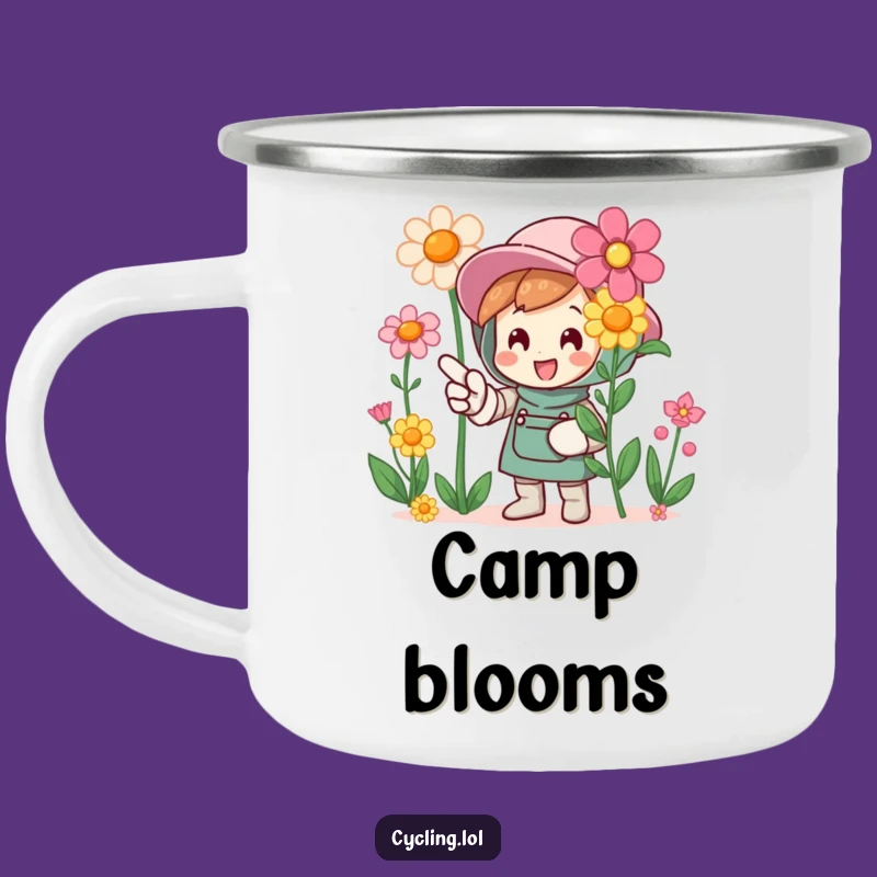 Funny Flower Pointer Camping Mug: Your Companion for Blooming Adventures