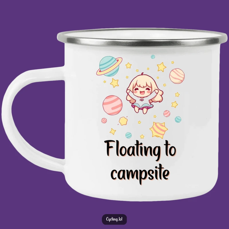 Funny Cosmic Floater Camping Mug: Adventure & Joy Under the Stars, Great Funny Gift