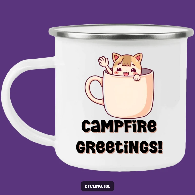 Funny Giant Mug Camping Mug: Wave Hello on Adventures, Cheerful Companion, Great Gift