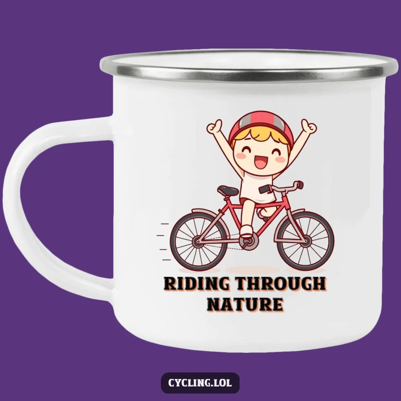 Funny Kawaii Cyclist Camping Mug - Adventure Fuel with a Smile