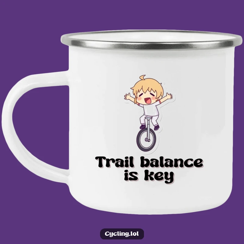 Funny Unicycle Struggle Camping Mug: Adventure Fuel for Laughs