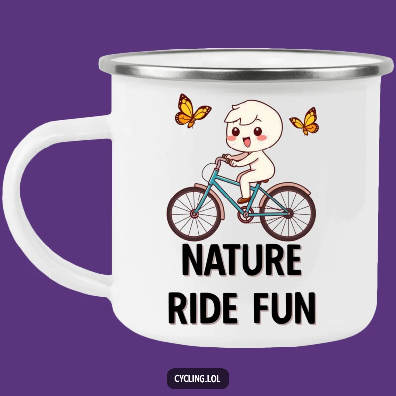 Funny Kawaii Butterfly Chase Camping Mug - Adventure Fuel with a Smile