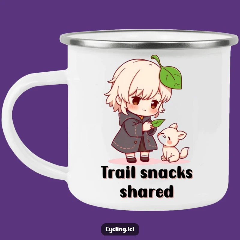 Funny Kindness Camping Mug: Warm Drinks, Warm Hearts with Character's Gesture