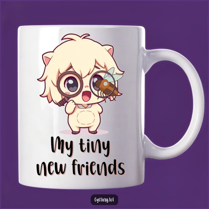 Funny Art Lover Mug: Monocle Character Magnifying Insect - A Perfect Gift for Art Enthusiasts