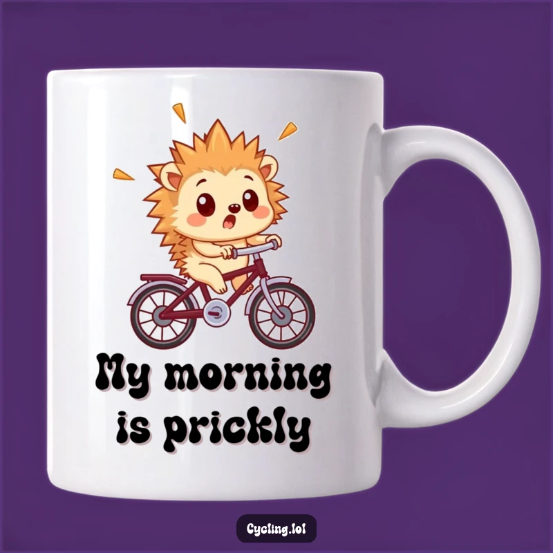 Funny Hedgehog Bike Mug - Surprise Quills Ride Gift Idea
