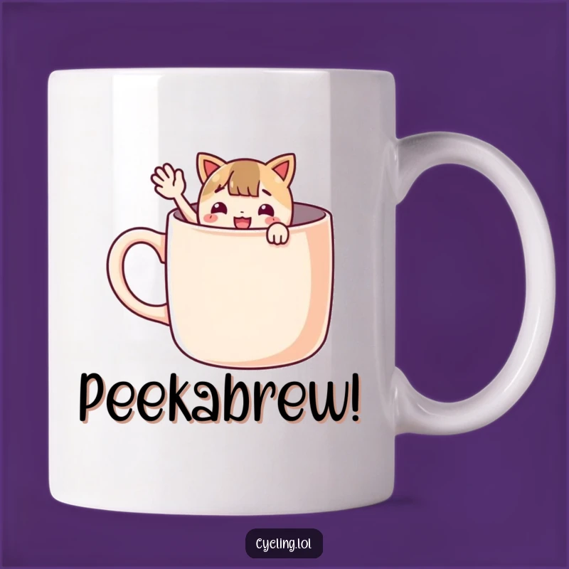 Funny Giant Mug Peek Mug: Waving Character Fun, Your Morning Hello, Perfect Gift