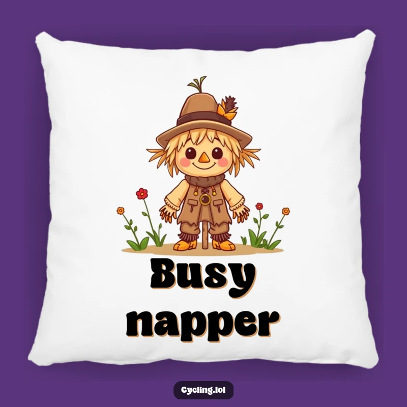 Funny Scarecrow Builder Pillow: Cozy Up with Crafty Comfort