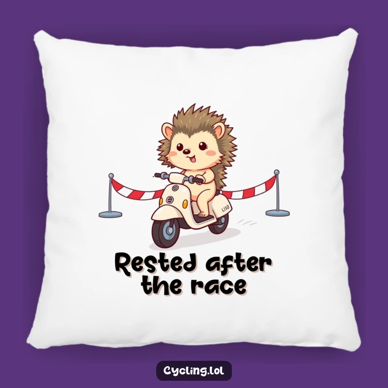 Funny Hedgehog Pillow: Cozy Scooter Victory Cushion, Adorable Funny Gift