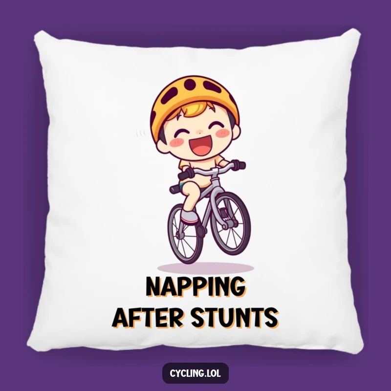 Funny Kawaii Wheelie Pillow: Cozy Up with Cyclist Smiles - Plush Fun Funny Gift