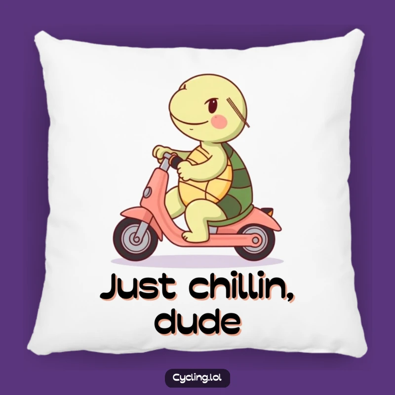 Funny Turtle Scooter Pillow: Hilarious Comfort for Slow & Steady, Perfect Gift