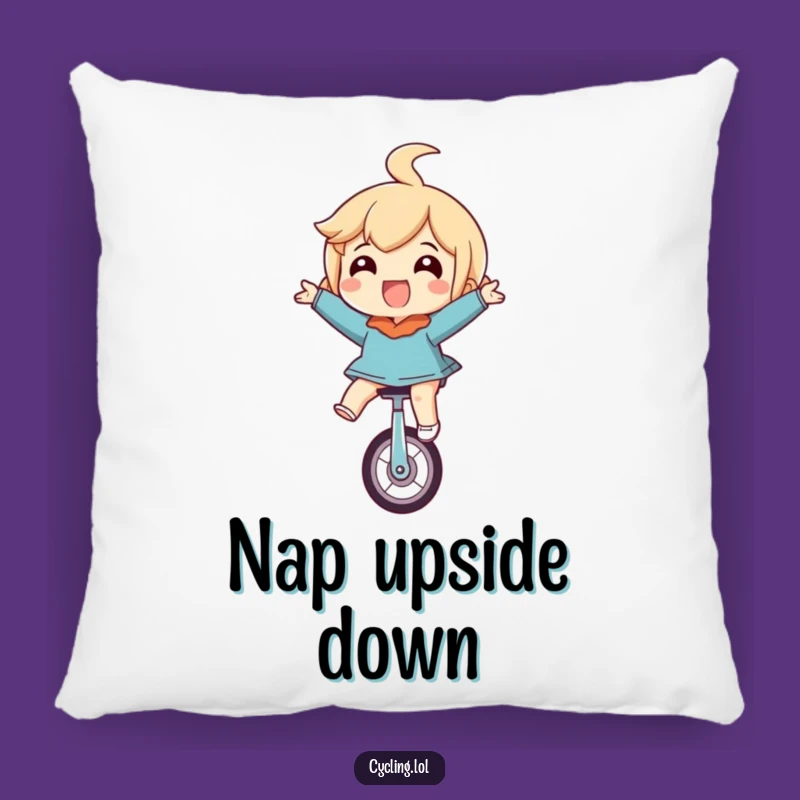Funny Upside Down Unicycle Pillow: Comfy Decor with a Twist