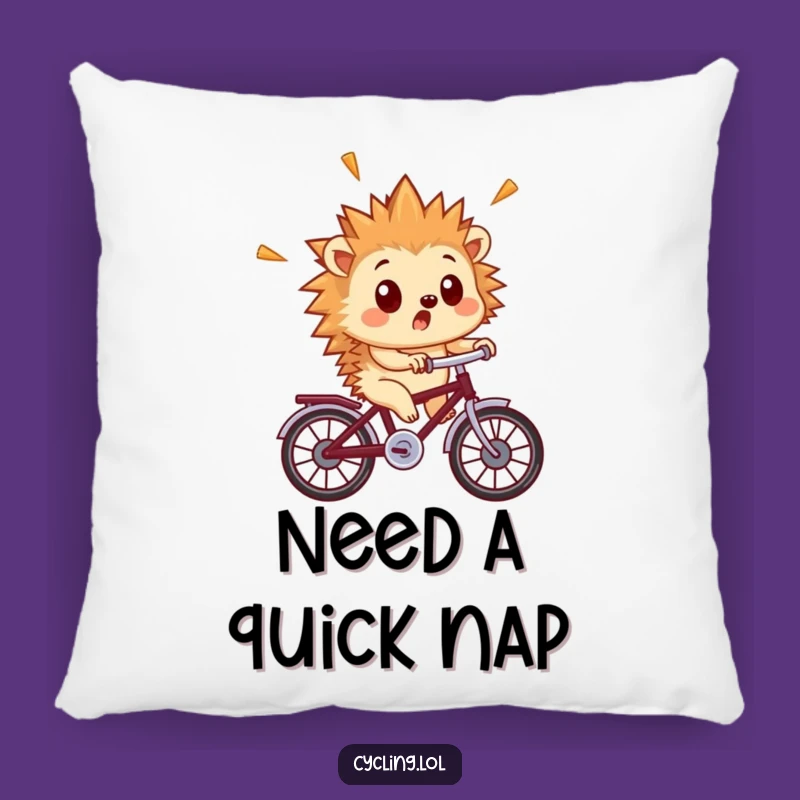 Funny Hedgehog Bike Pillow - Surprise Quills Accent Decor Gift
