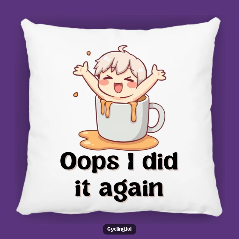 Funny Pillow: Comical Spill Scene, Soft & Hilarious Throw Pillow Gag Gift