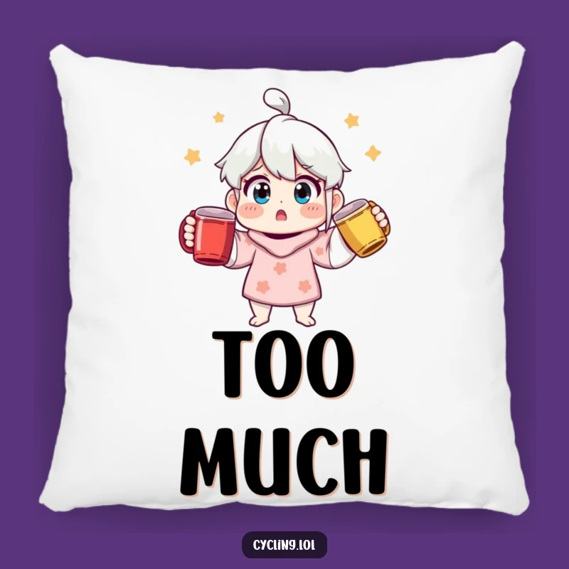 Funny Surprised Mug Juggler Pillow - Cozy Comfort with a Hilarious Twist!