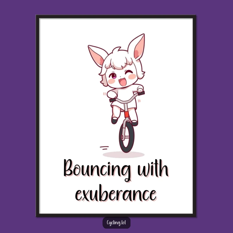 Funny Bouncing Unicycle Digital Art Print: Instant Joyful Decor