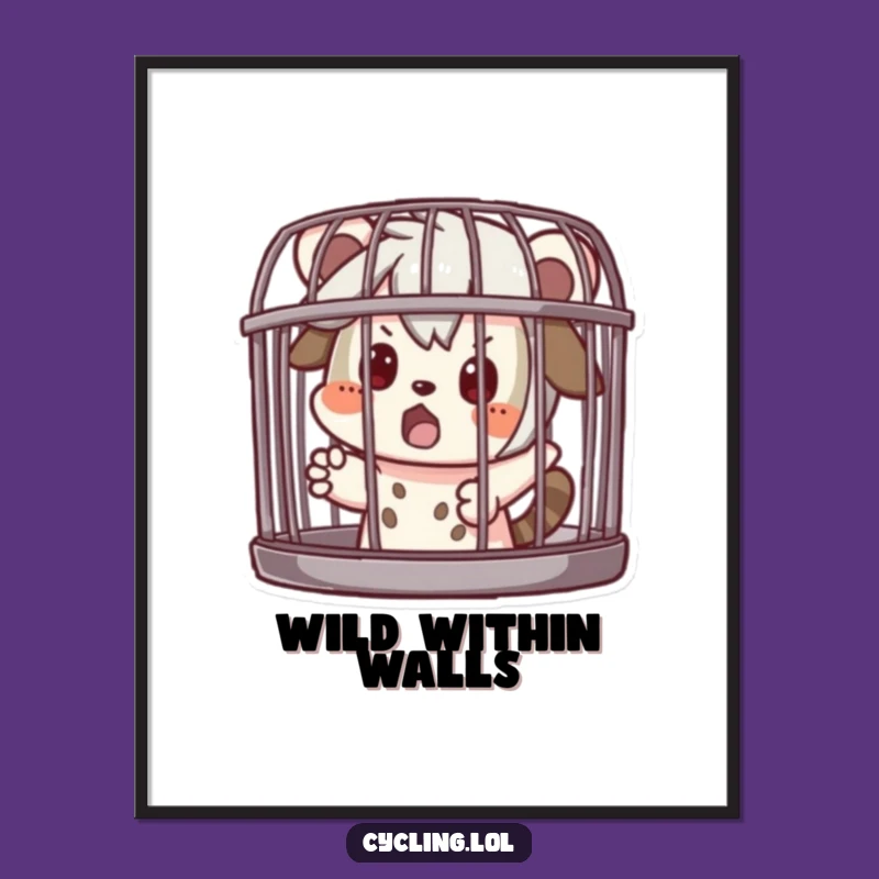 Funny Digital Art: Caged Character Surprise - Humorous Wall Decor Download
