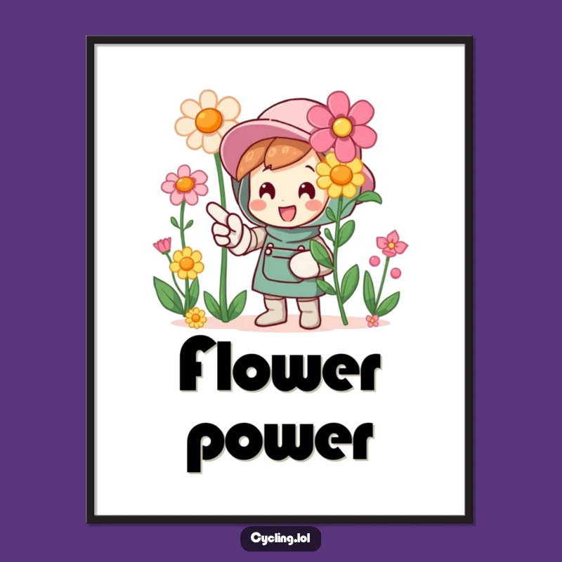 Funny Flower Pointer Digital Art: Instant Garden Joy for Your Walls