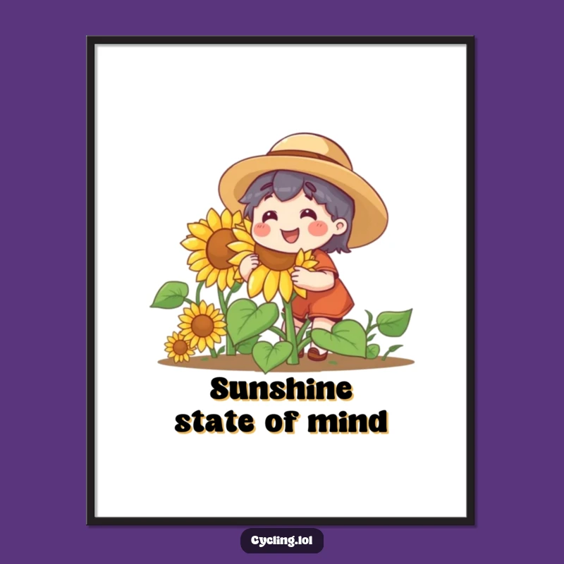Funny Sunflower Gardener Digital Art - Instant Joy, Printable Funny Gift Decor