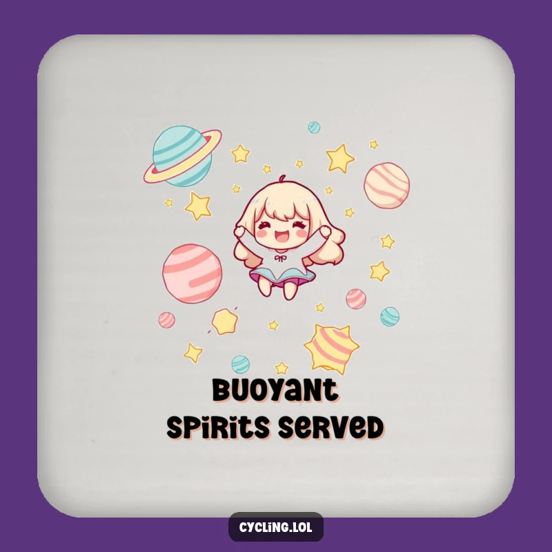 Funny Cosmic Float Coasters: Protect Surfaces with Joy, Set of Funny Gifts