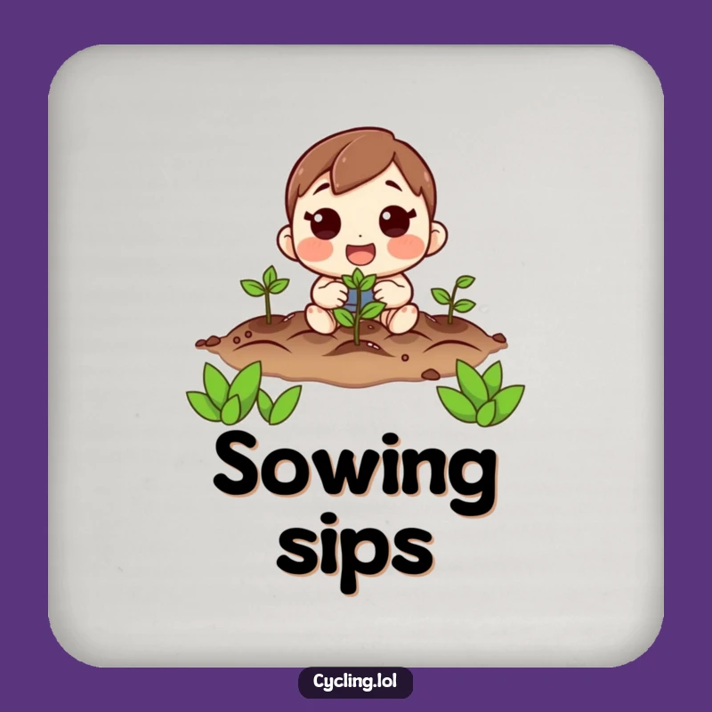 Funny Hopeful Planter Drink Coaster: Protect Surfaces with Garden Cheer