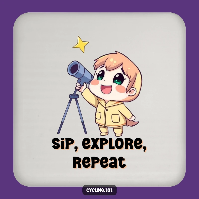 Funny Stargazer Coasters: Protect Surfaces with Cosmic Grins, Set of Funny Gifts