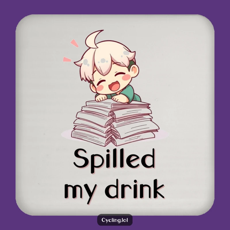 Funny Tripping Scholar Coaster: Comical Research Protection