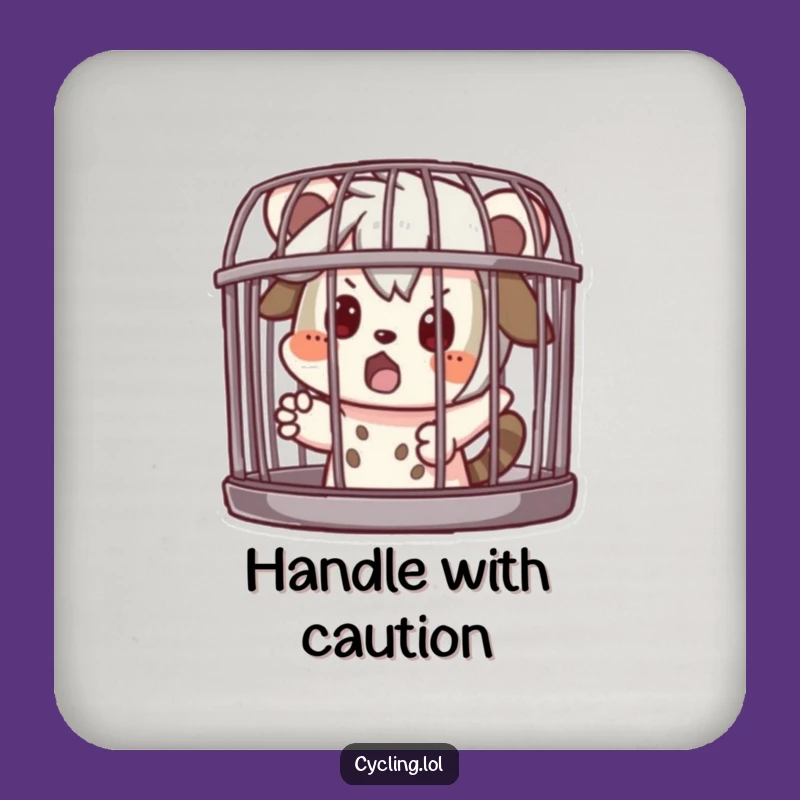 Funny Coaster Set: Caged Character Surprise - Humorous Table Protection
