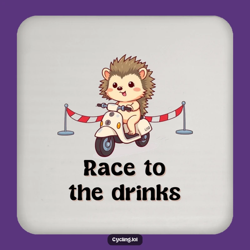 Funny Hedgehog Coaster: Protect Surfaces with Victory Humor, Great Gift