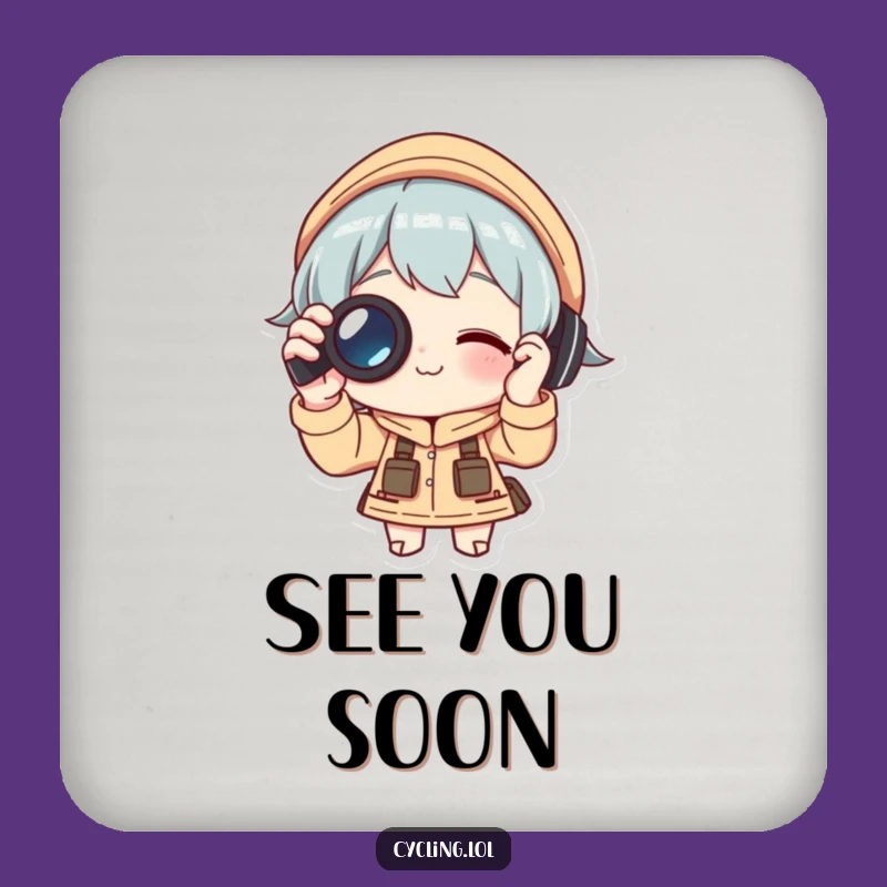 Funny Coaster Set: Binocular Character Focusing - Humorous Table Protection