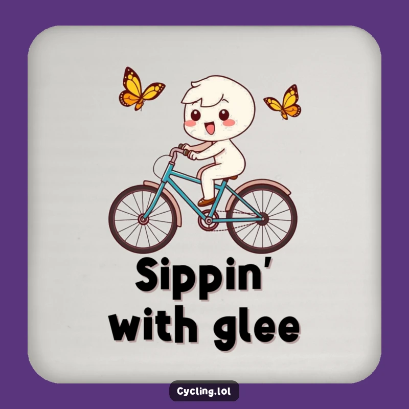 Funny Kawaii Butterfly Chase Coaster - Protect Surfaces with Cute Joy