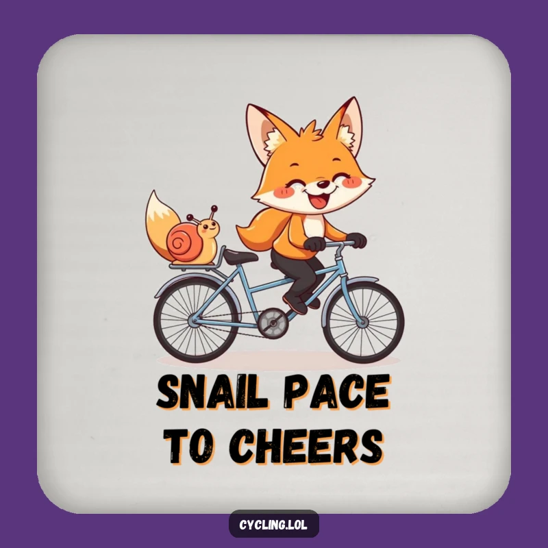 Funny Fox & Snail Coaster: Protect Surfaces with Tandem Humor, Great Gift