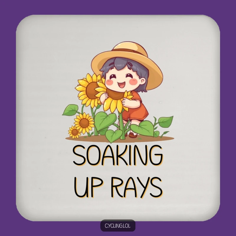 Funny Sunflower Gardener Coaster - Protect Surfaces, Cute Funny Gift for Tables