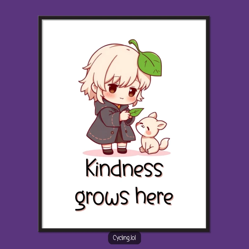 Funny Kindness Poster: Wall Art of Character's Gentle Animal Gesture