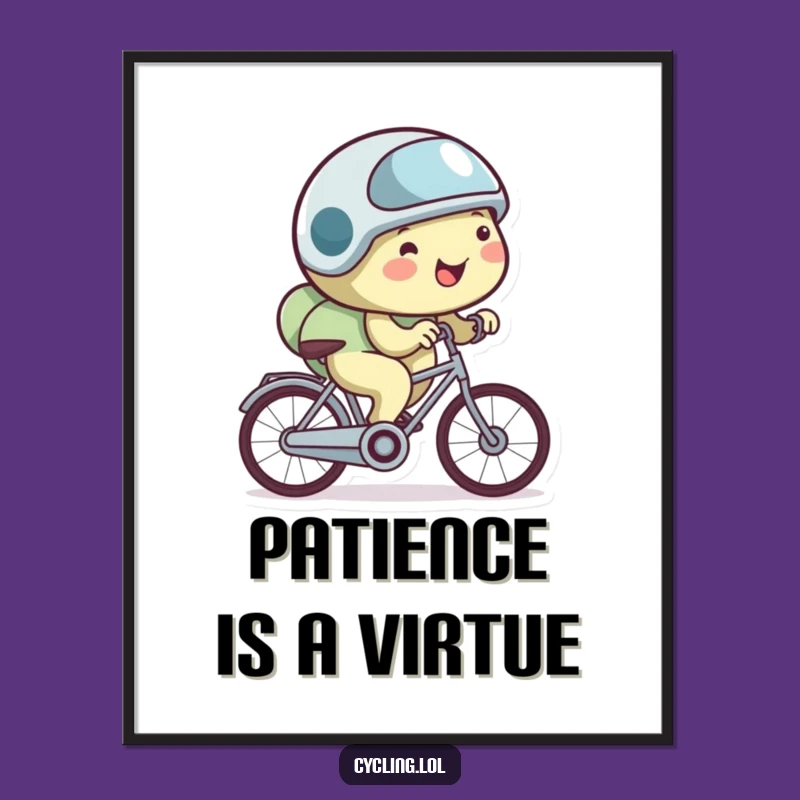 Funny Snail Cycling Poster - Slow & Steady Wall Art Gift