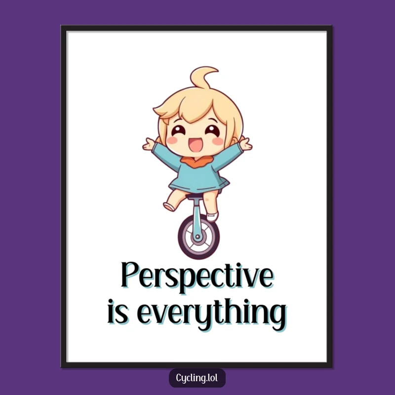 Funny Upside Down Unicycle Poster: Joyful Art for Your Walls