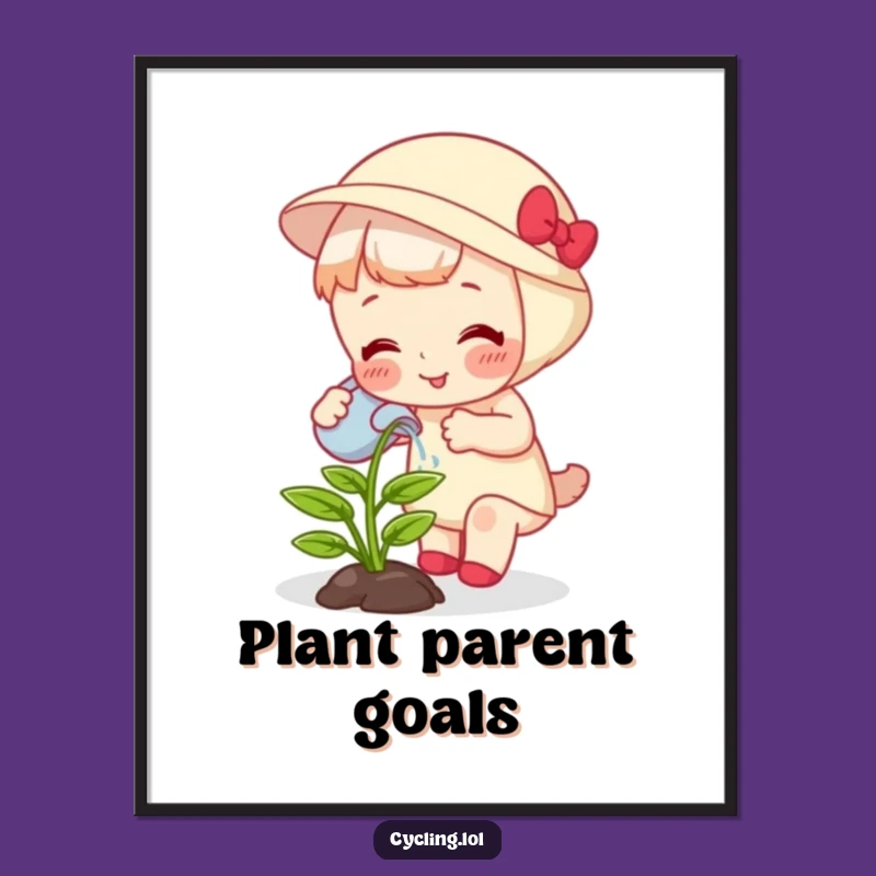 Funny Plant Waterer Poster - Whimsical Art, Inspiring Funny Gift for Green Thumbs