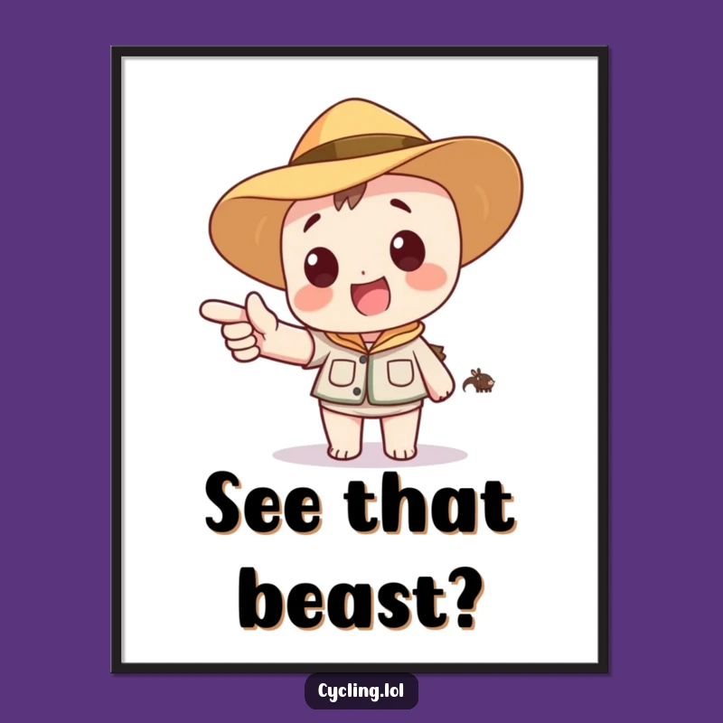 Funny Safari Adventure Poster: Wall Art of Character's Exciting Discovery