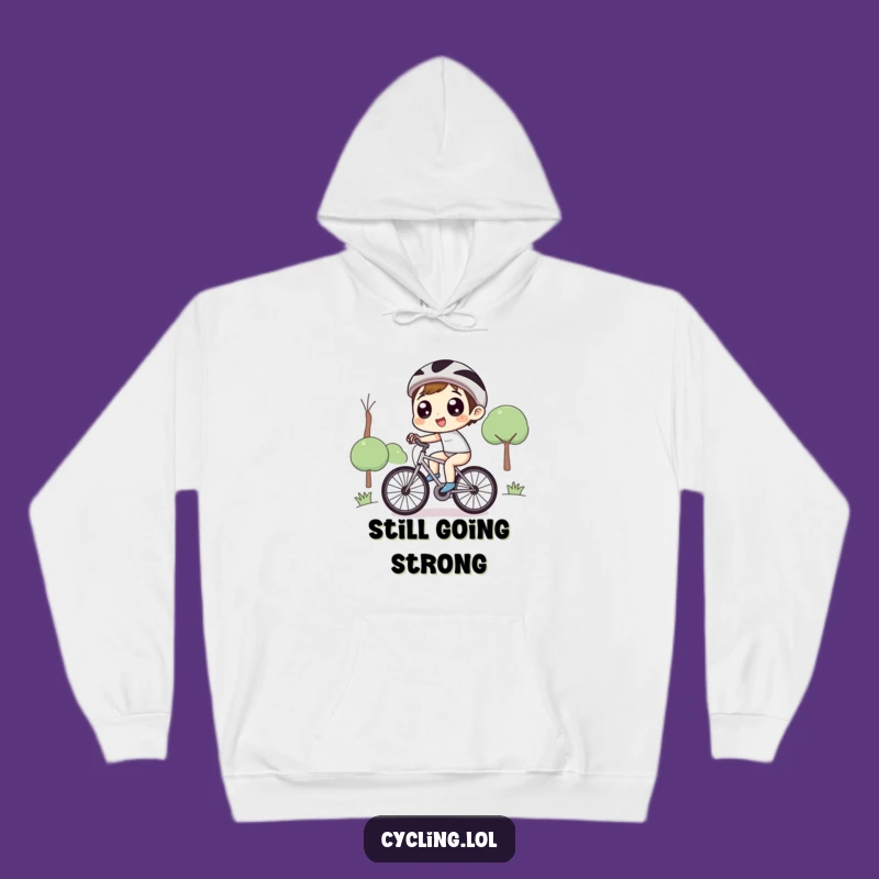 Funny Uphill Bike Hoodie - Joyful Character Sweatshirt, Cozy Funny Gift