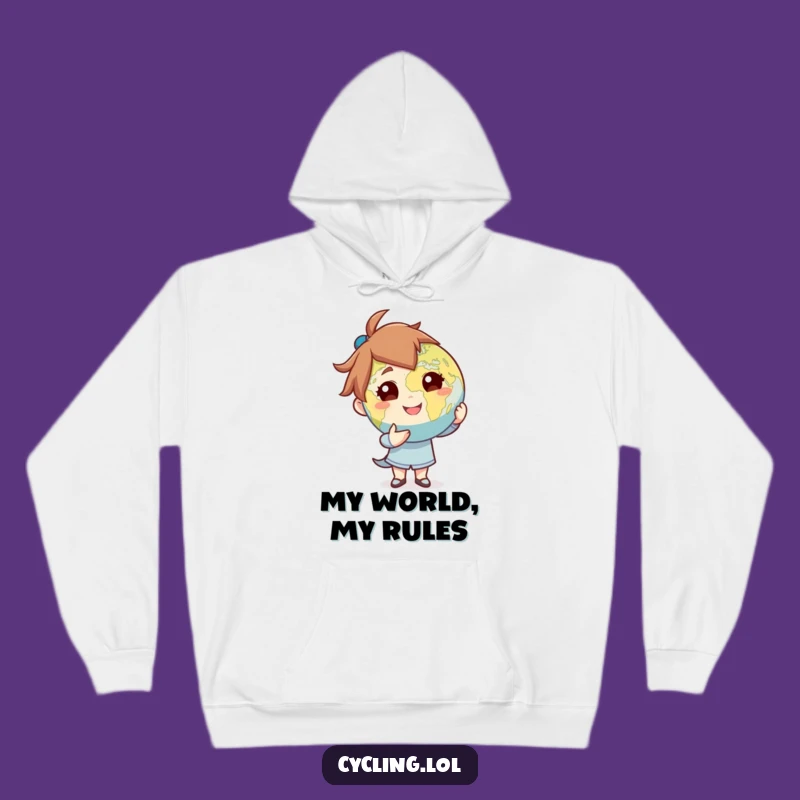 Funny World Presenter Hoodie: Cozy Confident Globe Flourish Sweatshirt