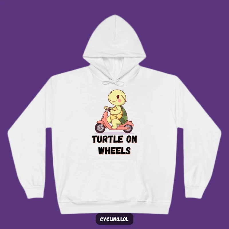 Funny Turtle Scooter Hoodie: Cozy Retro Ride, Hilarious Gift for Go-Getters
