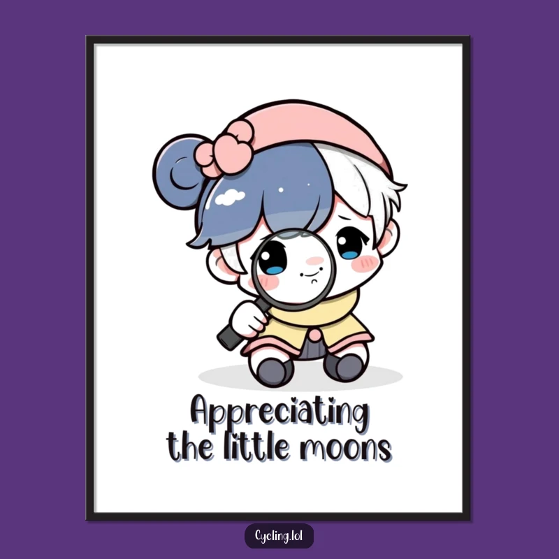 Free Printable Wall Art: Funny Moon Inspection with Magnifying Glass Downloadable