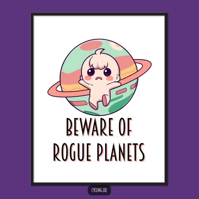 Free Printable Wall Art: Funny Astronaut Dodging Planet Downloadable Decor