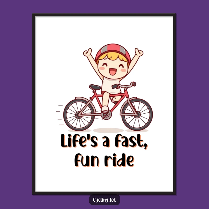 Free Printable Wall Art: Kawaii Cyclist, Funny Speedy Ride Downloadable Art