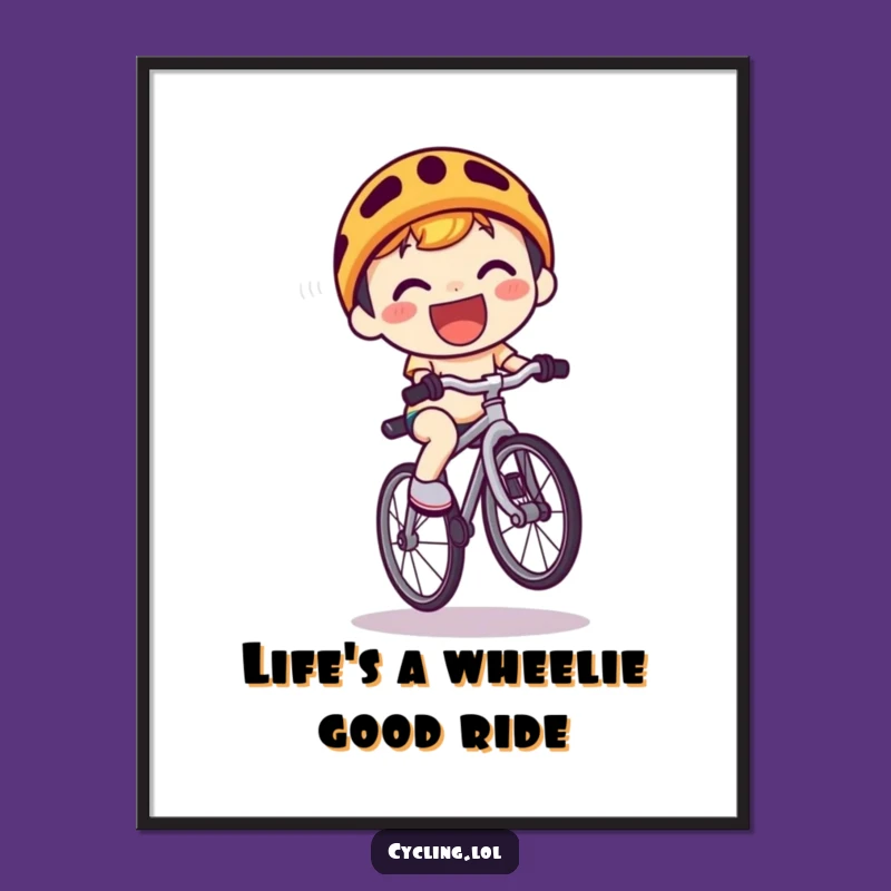 Free Printable Wall Art: Kawaii Wheelie Champ, Fun Decor Downloadable Art!