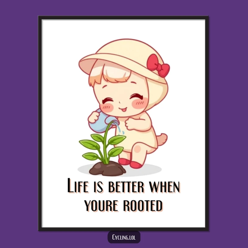 Free Printable Wall Art: Giggling Plant Growth - Humorous Downloadable Decor!